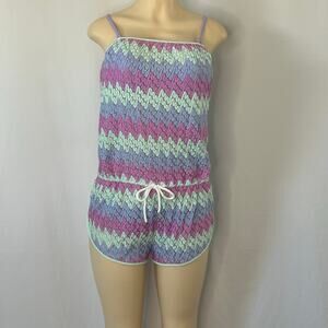 Victoria’s Secret Knit Romper Pastel Zigzag Lounge Beach S